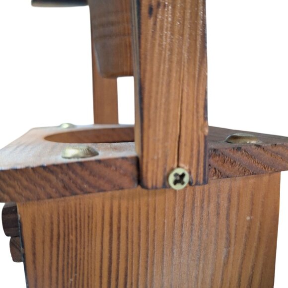 Mini Wooden Wishing Well Coaster Holder With Cork Coasters & Hanging Bucket - Picture 8 of 9